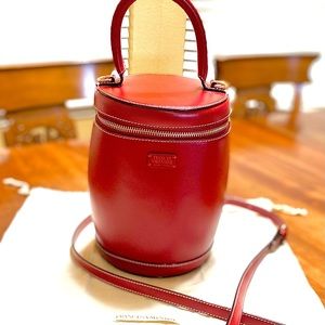 FRANCES VALENTINE NEW YORK red leather bucket bag